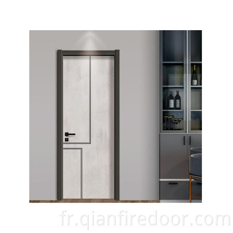 Cloison simple portes design en bois anti-mites wpc pvc composite porte intérieure de la chambre